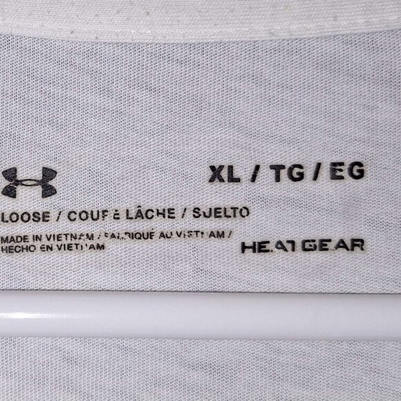 Under Armour Men’s XL White HeatGear Short Sleeve T-Shirt Loose Fit - Picture 4 of 6